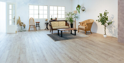 An empty room with a modern and stylish interior