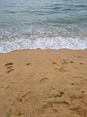 It is a beach where waves come in.