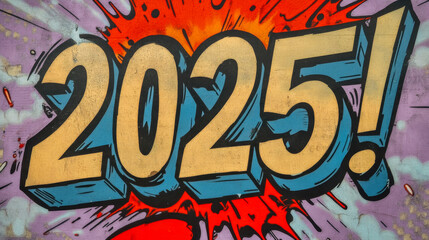 Vibrant 2025 graffiti art exploding with bold colors and energy