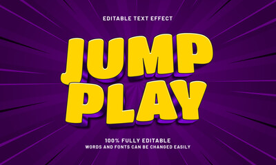 jump play editable text effects with a joyful and kids theme