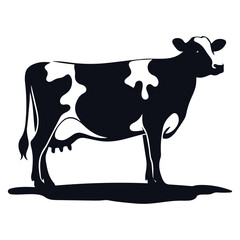 Cow black silhouette vector isolated on white background 