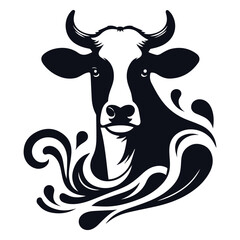 Vector of cow head design on white background