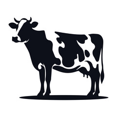 Cow black silhouette vector isolated on white background 