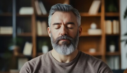 Fototapeta premium Relaxed Man With Eyes Closed.