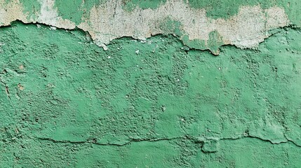 Obraz premium Textured Green Wall with Peeling Paint Details