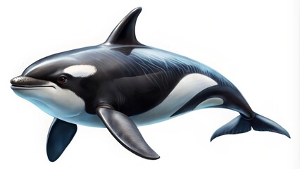 Fototapeta premium Stunning Killer Whale Hand Drawn Vector Illustration in Tilt-Shift Style for Marine Life Enthusiasts