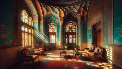 Obraz premium Ornate Persian Palace Interior