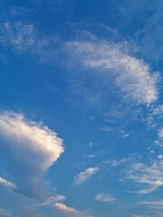 
A sunset sky with feathery clouds.