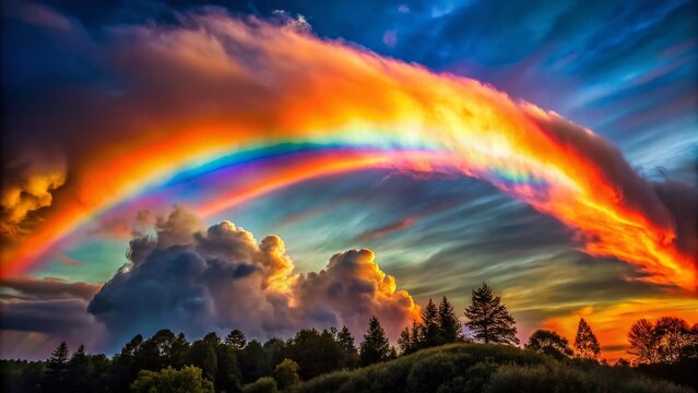 Stunning Fire Rainbow in the Sky: A Rare Atmospheric Phenomenon Displaying Vibrant Colors