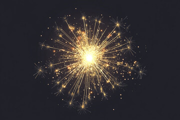 Festive fireworks with brightly shining sparks.