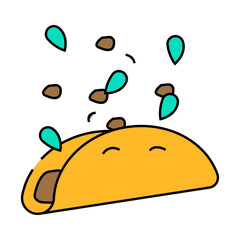taco fast food line icon vector. taco fast food sign. isolated symbol illustration