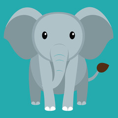 Naklejka premium elephant flat vector illustration graphic design
