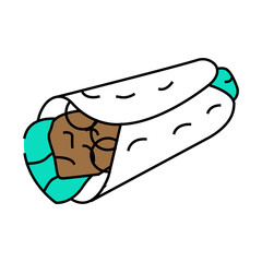 burrito fast food line icon vector. burrito fast food sign. isolated symbol illustration