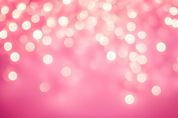 Abstract background of light bokeh blur On pink background.	