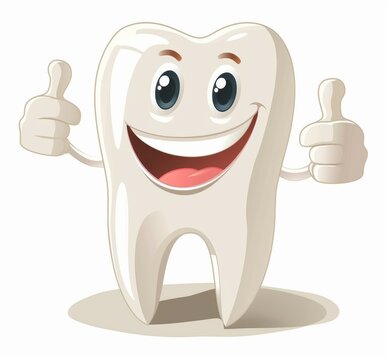 happy tooth character thumbs up clip art preview