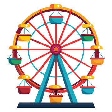 recommend clip art: Ferris wheel vector illustration isolated on a white background
