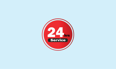 24 hour service sticker design vector illustration for use.