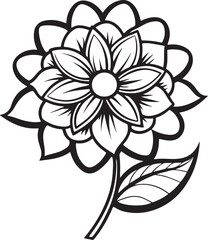 Vector line art hand drawn style flowers illustration.