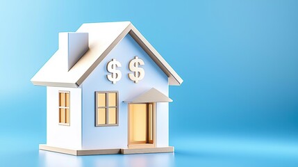 Stylized House with Dollar Signs for Financial Concepts