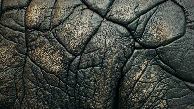 A close-up of the textured, wrinkled surface of elephant skin