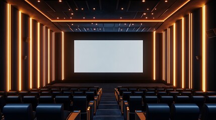 Obraz premium Empty Movie Theater with a Big Screen