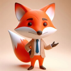 Obraz premium 3d rendering of cute fox