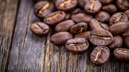 Obraz premium The Coffee Beans on Wood