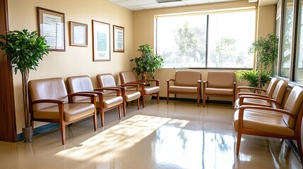 Fototapeta premium Calm and Welcoming Medical Waiting Room Interior