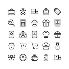 Pack of shopping ecommerce icons in modern design style