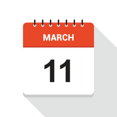 March 11 Calendar Date Icon