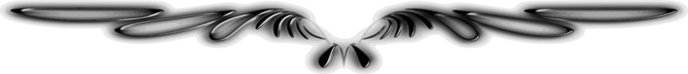 Angel wings spread across the horizon with gradient shadow. Vector.