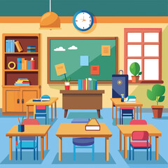school classroom stationories vector illustration graphic design