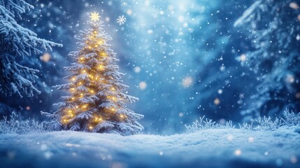 Naklejka premium The Magical Winter Christmas Tree