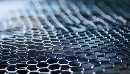 Naklejka premium Close-Up of a Graphene Sheet: One-Atom-Thick Carbon Hexagonal Lattice