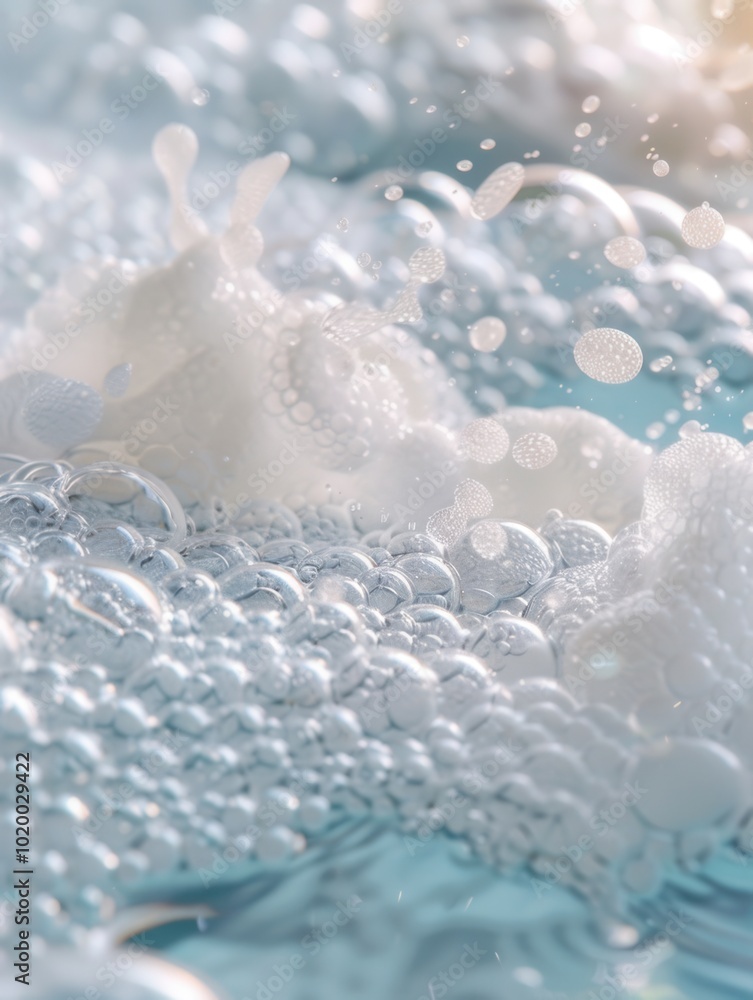 Fototapete soft bubbles create a calming and inviting ambiance in a cozy bath, perfect for unwinding after a lo