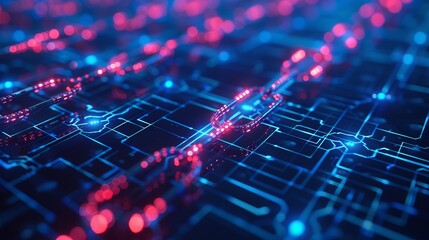 Fototapeta premium Innovative blockchain technology background featuring cryptocurrency fintech network, programming elements, and abstract segwit design