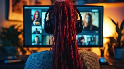 Woman Video Chatting.