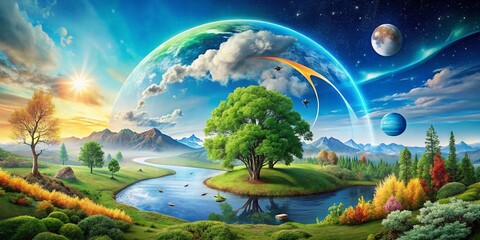 The Carbon Dioxide-Oxygen Cycle Illustrated: Nature's Essential Process for Life on Earth