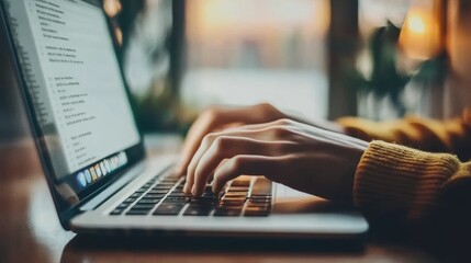 Laptop Typing Hands.