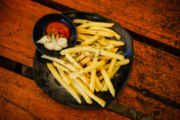 French fries served in one of the cafes