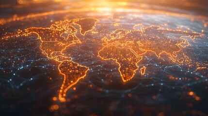 Graphs depicting rapid growth in global markets influenced by tech innovation, vibrant vector design