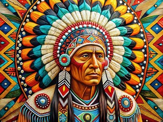 Obraz premium Traditional American Indian Clip Art Featuring Cultural Symbols, Patterns, and Artistic Designs