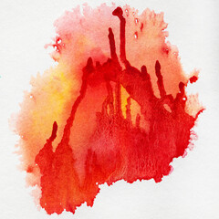 Watercolor painting background. Aquarelle texture, mixture of warm pleasant colours