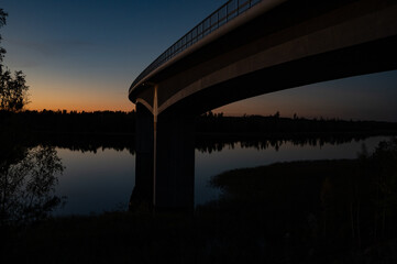 The bridge Stora Hammarsundet in Askersund Sweden in evening light