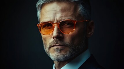 Obraz premium Man in Orange Sunglasses.