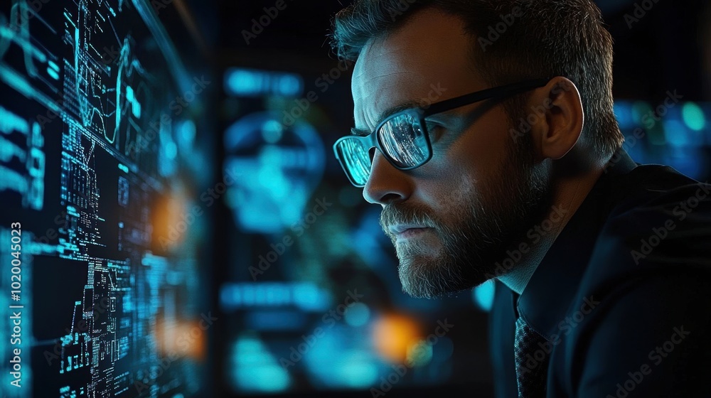 Poster hacker at work.