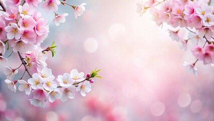 Obraz premium background with white and pink cherry blossom flowers minimalistic