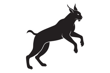 Lynx silhouette vector illustration, Lynx silhouette vector 