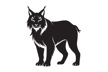 Lynx silhouette vector illustration, Lynx silhouette vector 