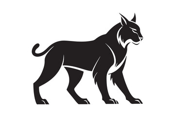 Lynx silhouette vector illustration, Lynx silhouette vector 